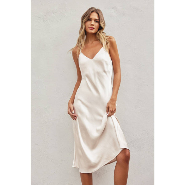 Pearl Nightfall Satin Slip Dress