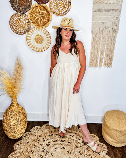 Ostra Crochet Sun Dress (Oatmeal)