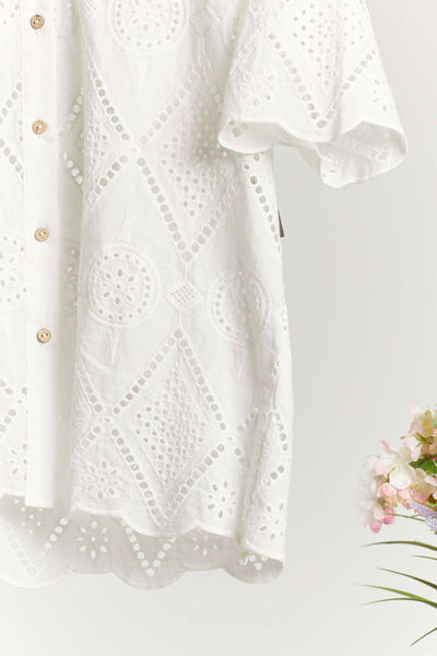 Button Down Eyelet Shirt