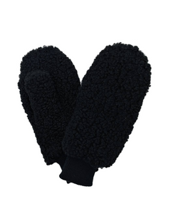 Solid Sherpa Mittens (Black)