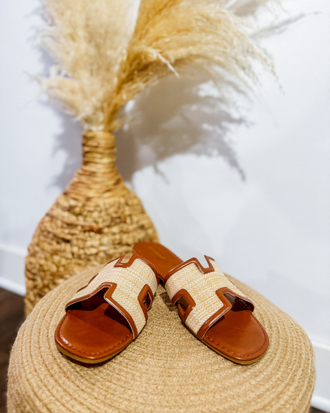 Bamboo Slide Sandals (CHESTNUT)