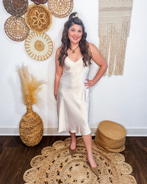 Pearl Nightfall Satin Slip Dress