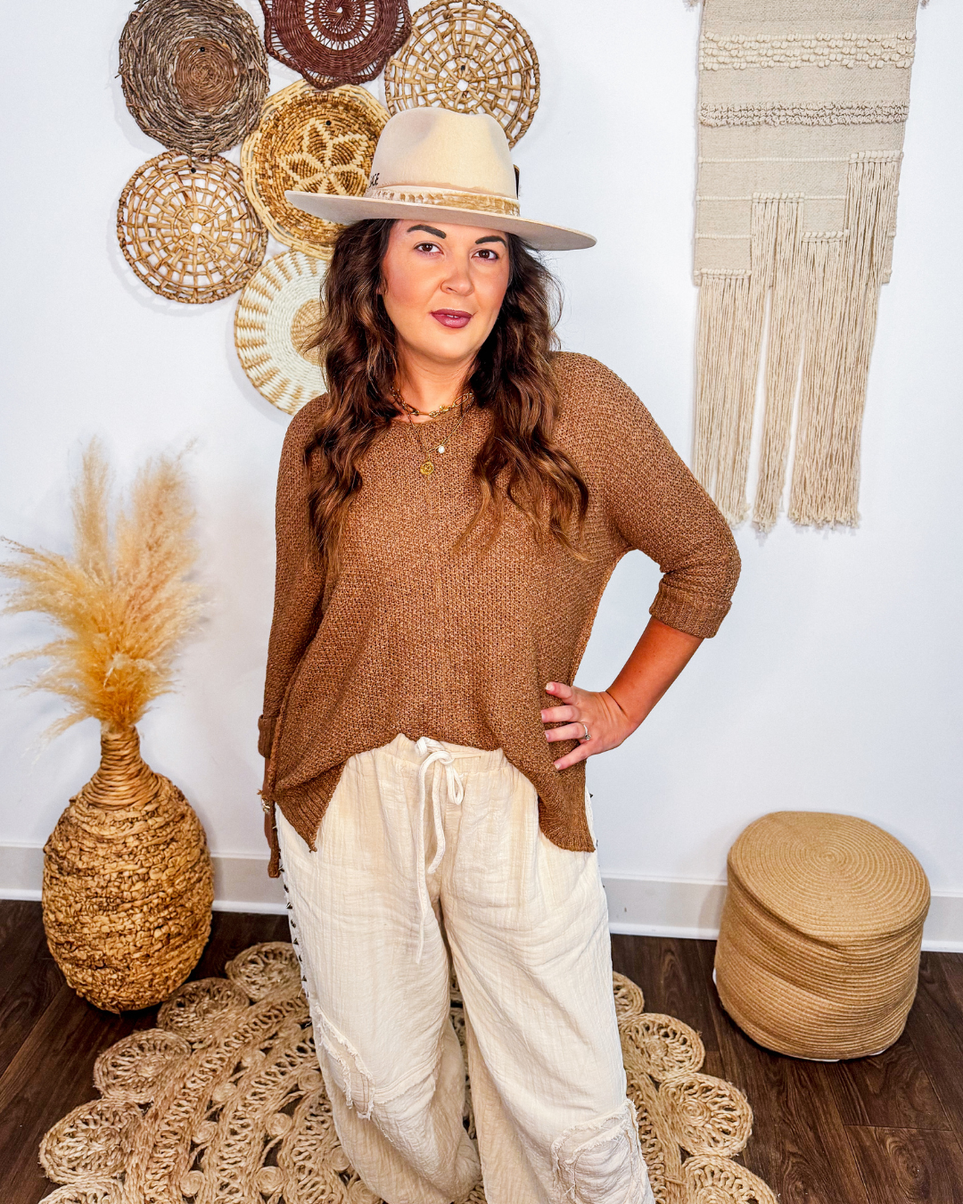 Crewneck Knit Sweater (Coco)