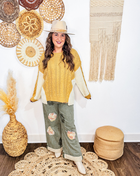 Golden Hour Cable Knit Sweater