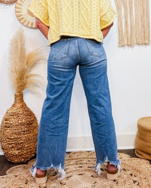 Blue Sky Distressed Hem Jeans