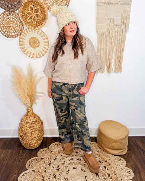 The In-Between Quarter Sleeve Cardigan (Light Mocha)