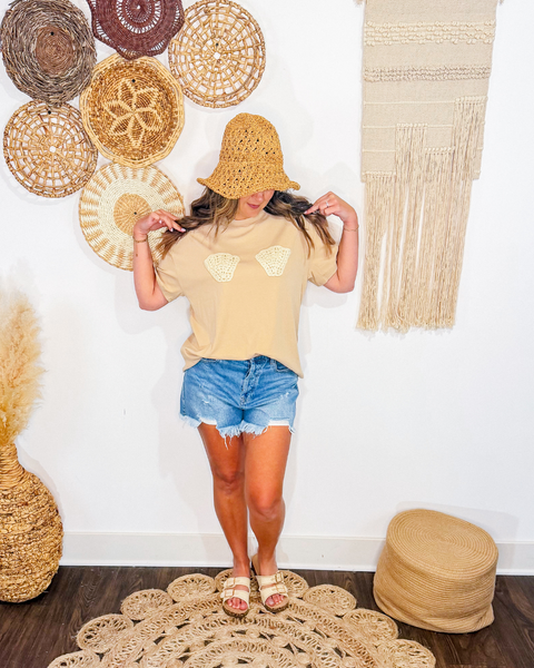 Shell-ya Crochet Patch Tee
