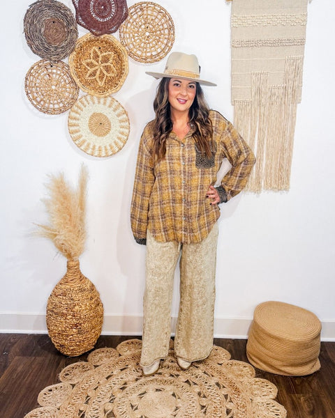 Cheetah + Plaid Top