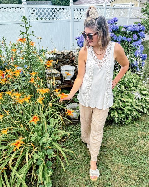 Twisted Vine Eyelet Top