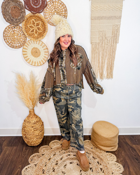 The Quiet Time Thermal Plaid Top