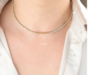 Tennis Chain Necklace - Waterproof 18k Gold Diamond Choker