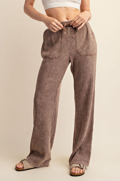 Waffle Straight Leg Sweatpants