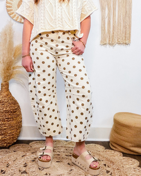 Sweet Spot Polka Dot Barrel Pants