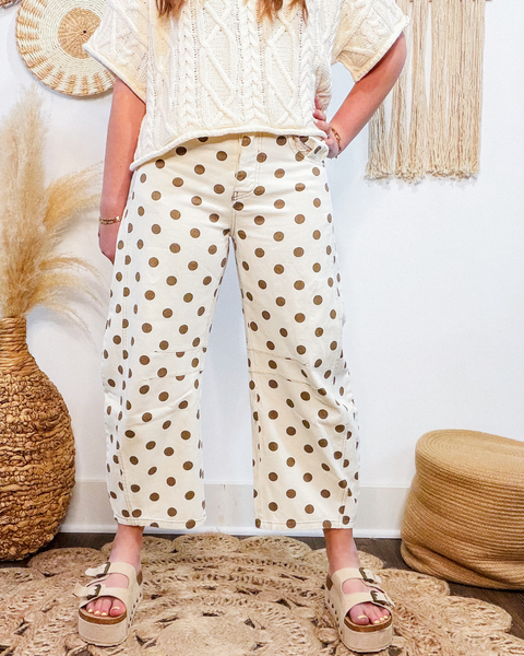Sweet Spot Polka Dot Barrel Pants