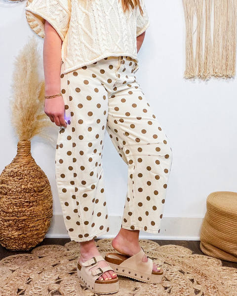 Sweet Spot Polka Dot Barrel Pants
