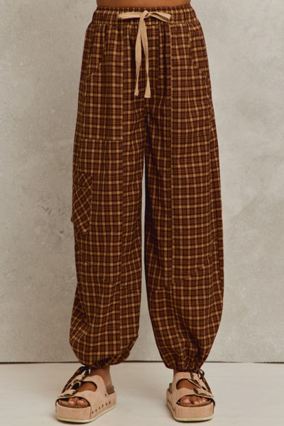 Tied & True Checkered Plaid Joggers