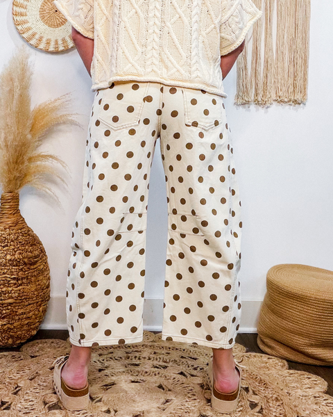 Sweet Spot Polka Dot Barrel Pants