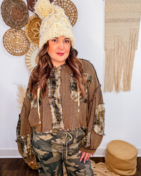 The Quiet Time Thermal Plaid Top