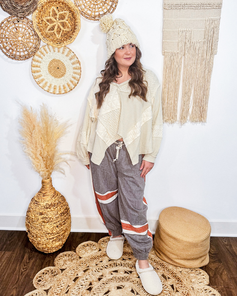 Cozy Patchwork Quilted Top (cream)