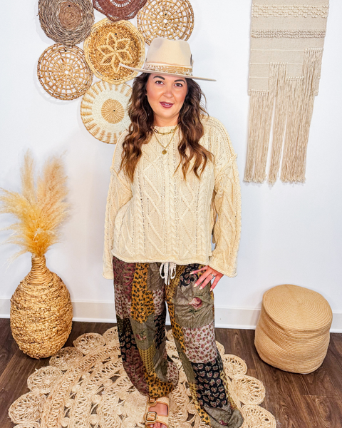 Autumn Air Oversized Cable Knit Sweater