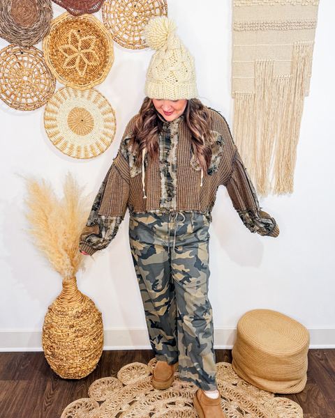 The Quiet Time Thermal Plaid Top