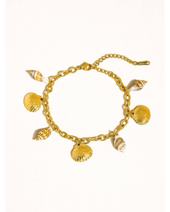 Ravello 18K Gold Non-Tarnish Seashell Charm Bracelet