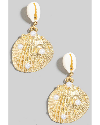 Puka Shell And Clam Earrings