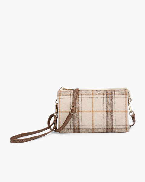 Riley Plaid 3 Compartment Crossbody/Wristlet