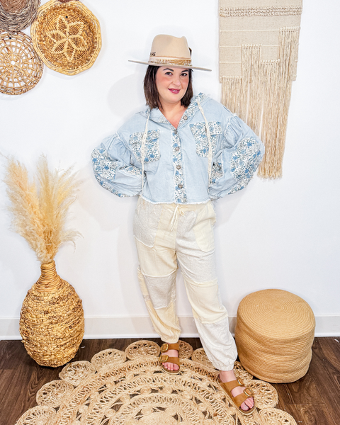 Spring Florals Jacket (Denim)