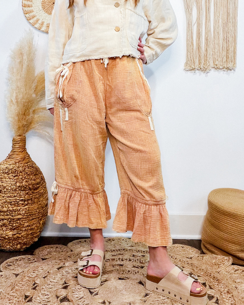 Sienna Sunset Ruffle Hem Bloomer Pants