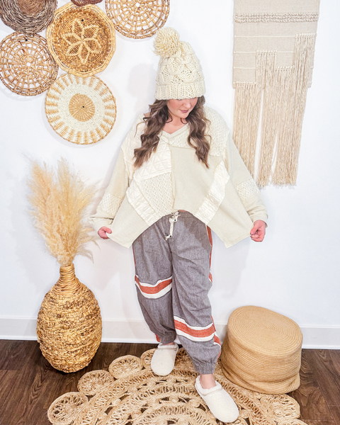 Cozy Patchwork Quilted Top (cream)