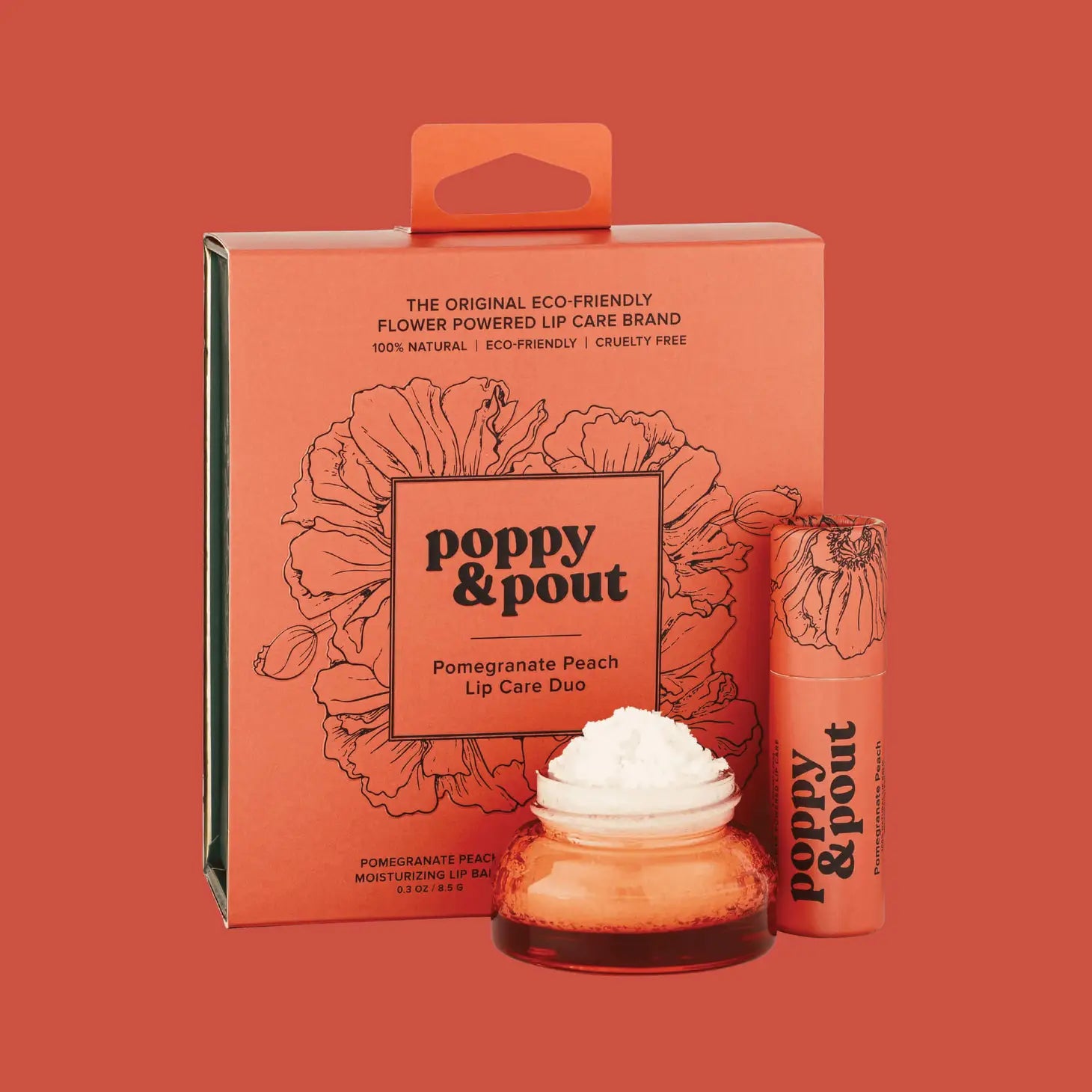 Poppy & Pout Lip Care Set (Pomegranate Peach)