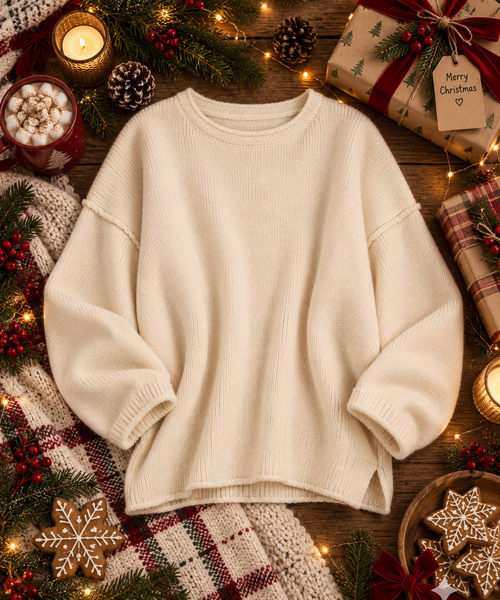 Raw Edge LS Sweater (Oatmeal)
