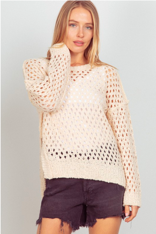 Crochet Sweater (Oatmeal)