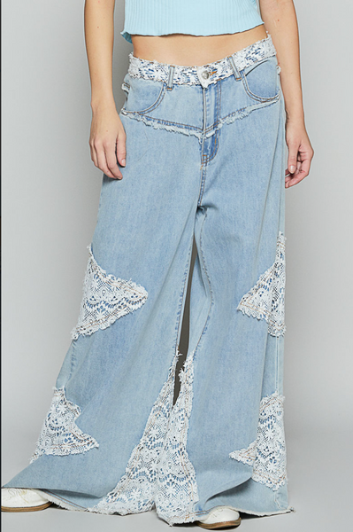 Crochet Patchwork Pants (Denim)