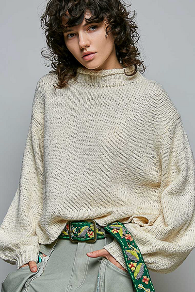 Rolled Hem Relaxed Sweater