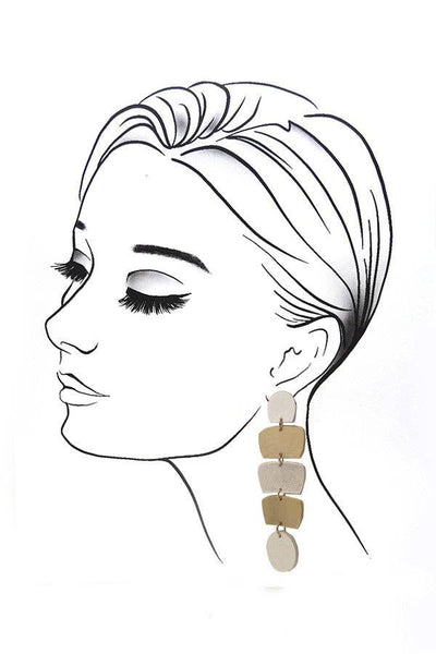 Gold/Silver White Wood Earrings