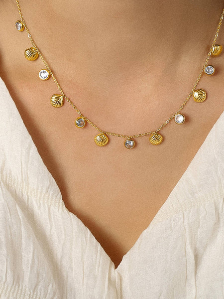 Sylvain 18K Gold Non-Tarnish Shell Charm Necklace