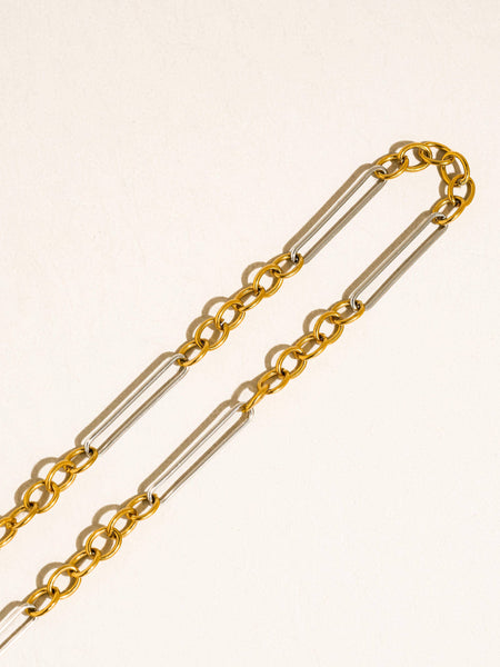 Norra 18K Gold Non-Tarnish Mixed Chain Necklace: Multi-Colored