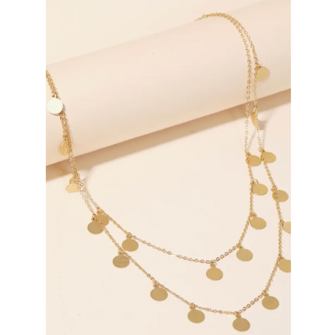 Dainty Layered Coin Station Necklace