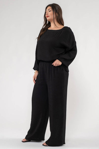 PLUS Lightweight High Rise Pants (Black)